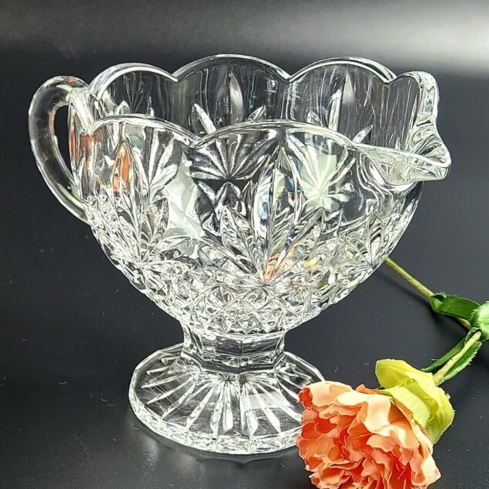Shannon Crystal By Godinger Crystal Pineapple Gravy Boat Brand New